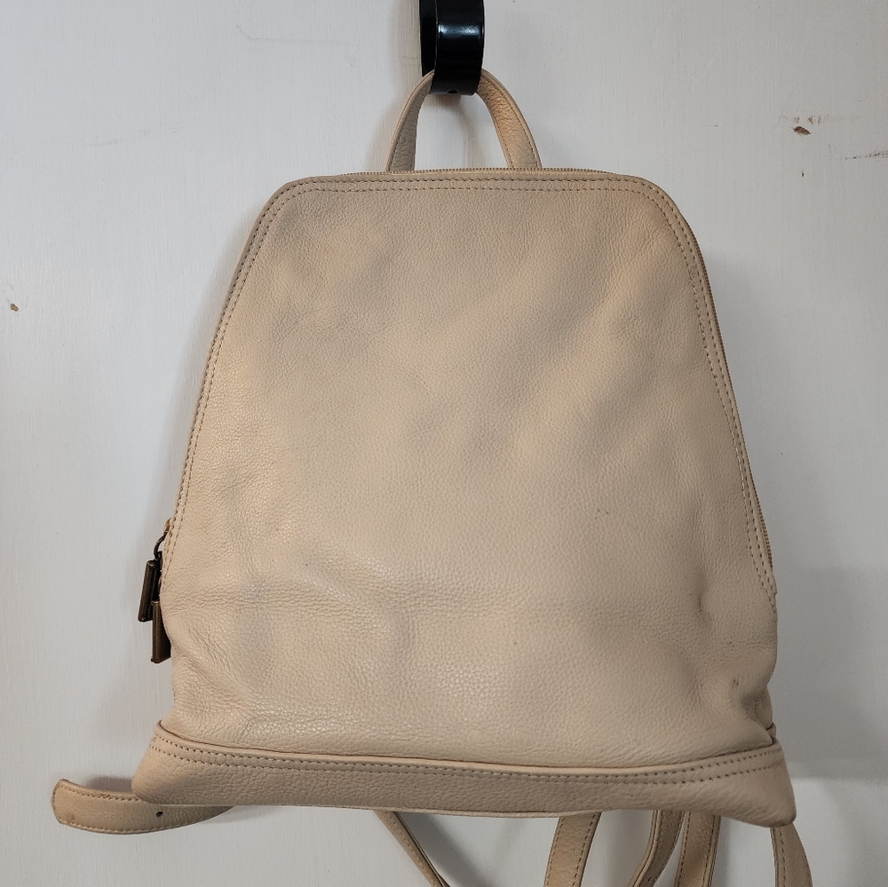 Charter Club leather backpack, rarely used. Cream color,  soft leather.
